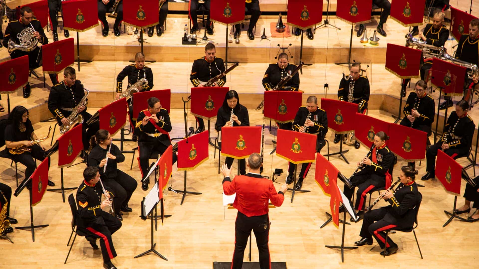 The Band of HM Royal Marines Scotland with RNCM Students