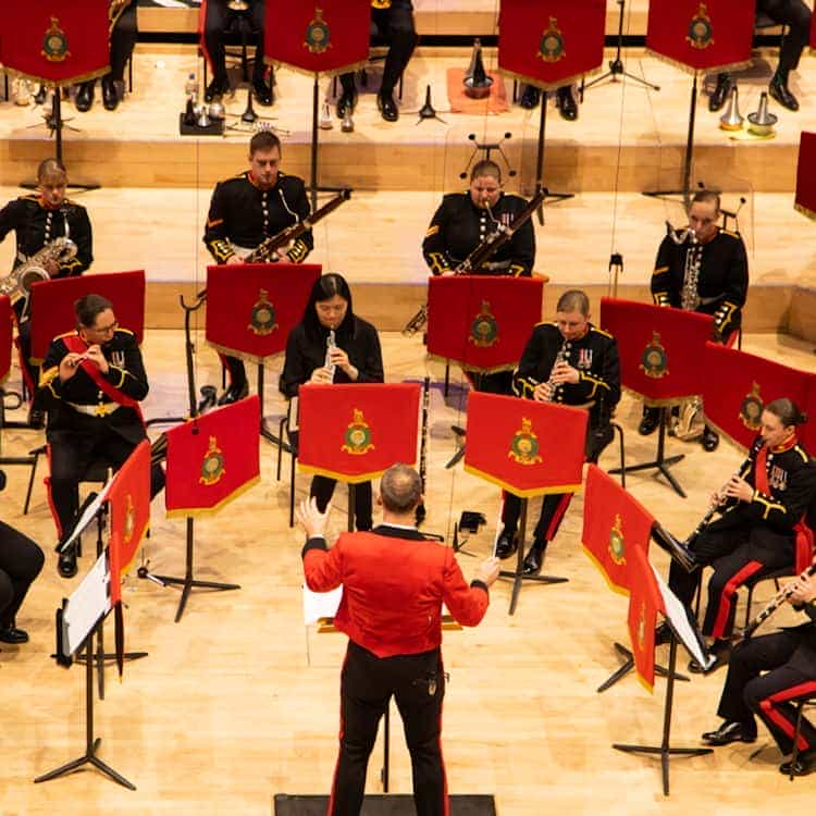 The Band of HM Royal Marines Scotland with RNCM Students