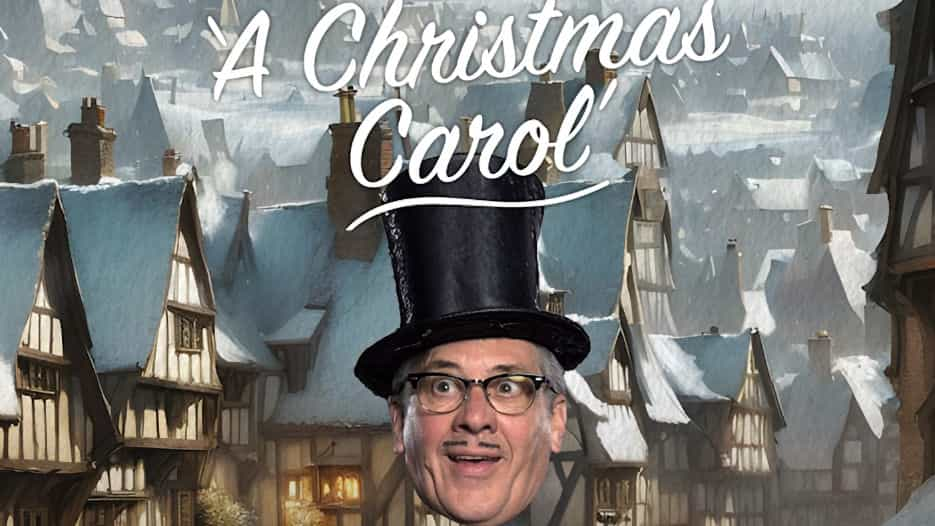 Count Arthur Strong is Charles Dickens in A Christmas Carol