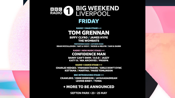 BBC Radio 1 Big Weekend - Tom Grennan + The Wombats + more